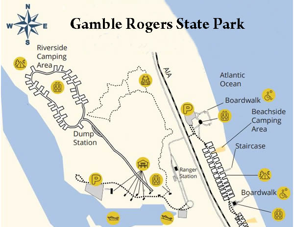map of gamble rogers state park